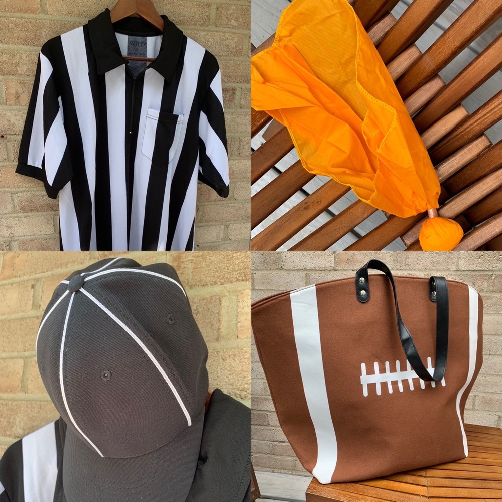 Smitty Football Official Referee Shirt w/ Hat, Penalty Flag, and Football Bag